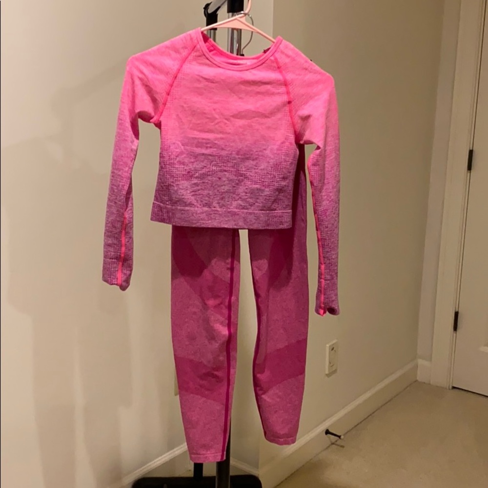 PINK ombré-pink Work out set